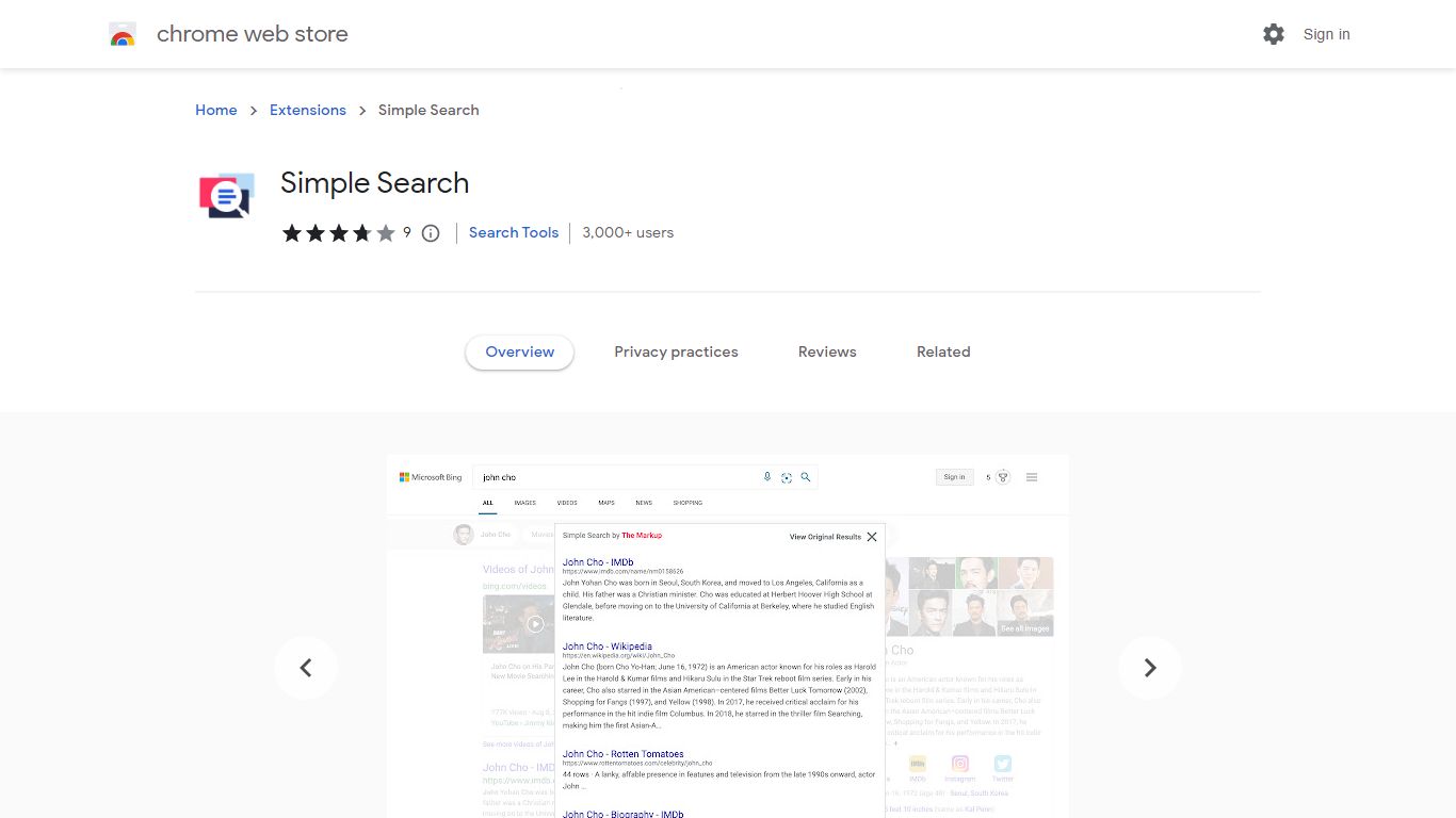 Simple Search - Chrome Web Store - Google Chrome