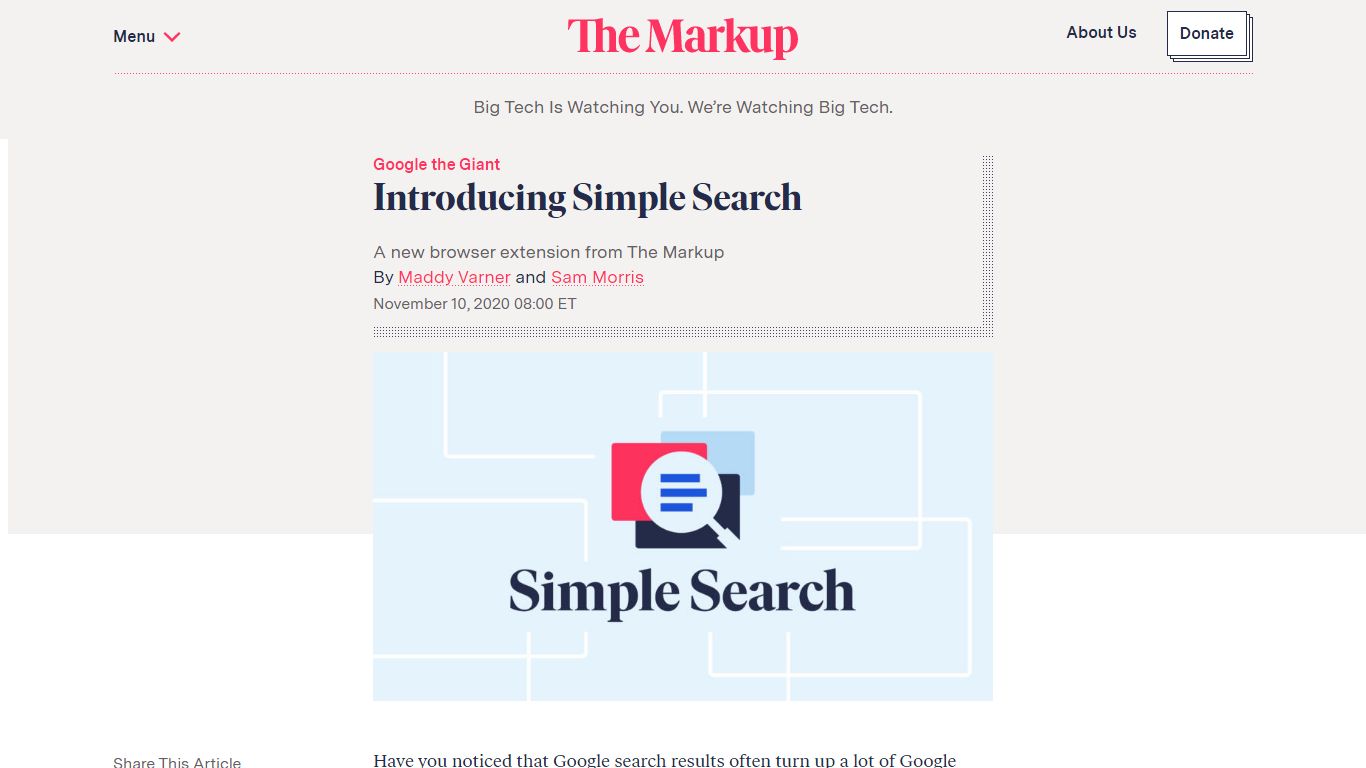 Introducing Simple Search – The Markup